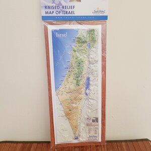 Topographical Map of Israel 3D Embossed --NEW